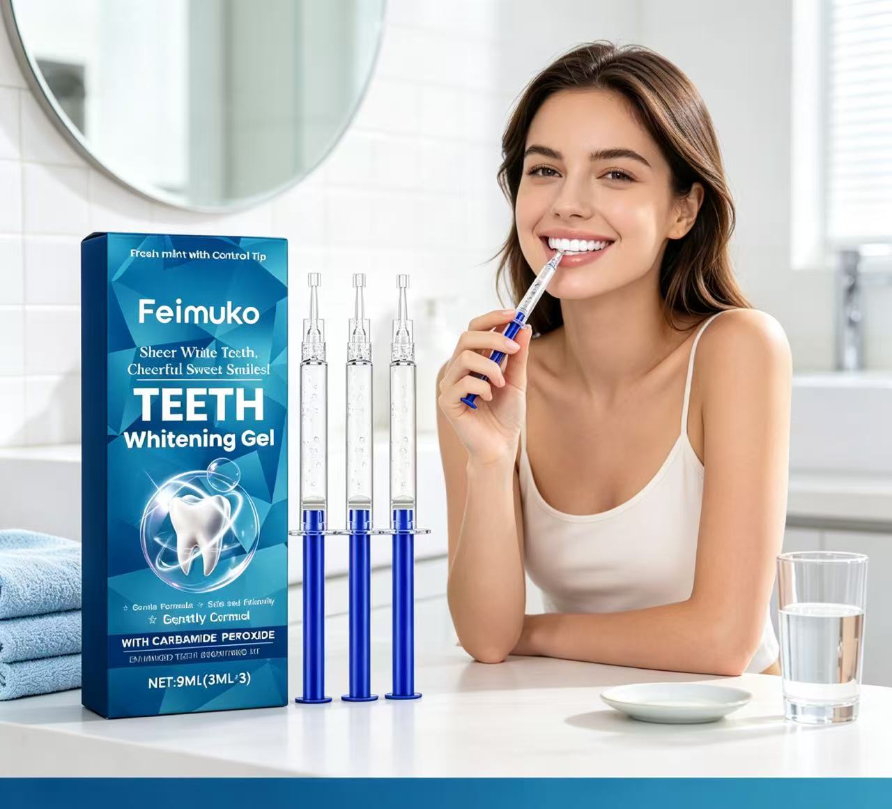 Teeth Whitening Kit - Feimuko Teeth Whitening Gel 3Pcs Set