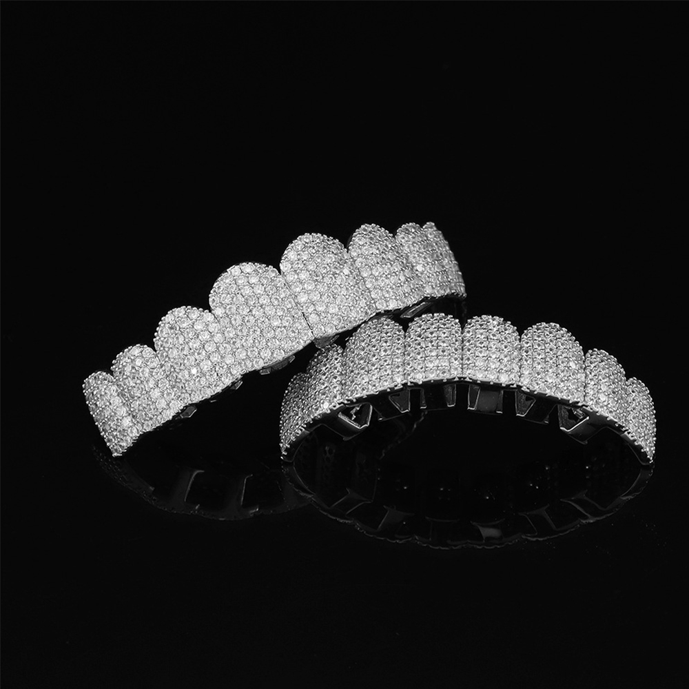 Silver Plated Full Iced Out CZ - đánh giá và giá Teeth Whitening Moulds